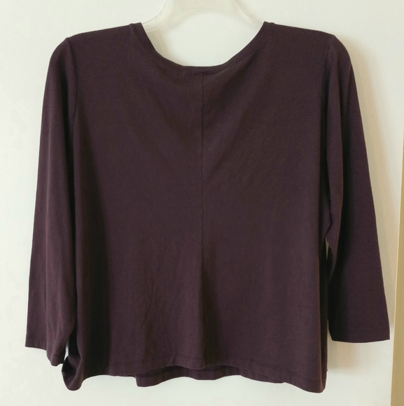 Oval Clothing Company size 20 WP plum long sleeve v-neck top - Picture 2 of 4